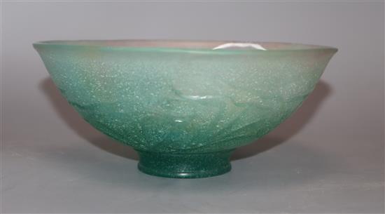 A Daum France pate de verre bowl, signed diameter 17cm